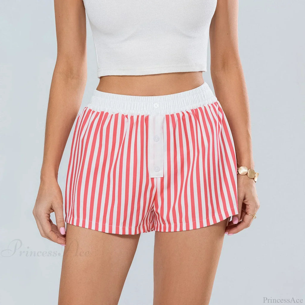 Striped Elastic Waist Loose Short image 2