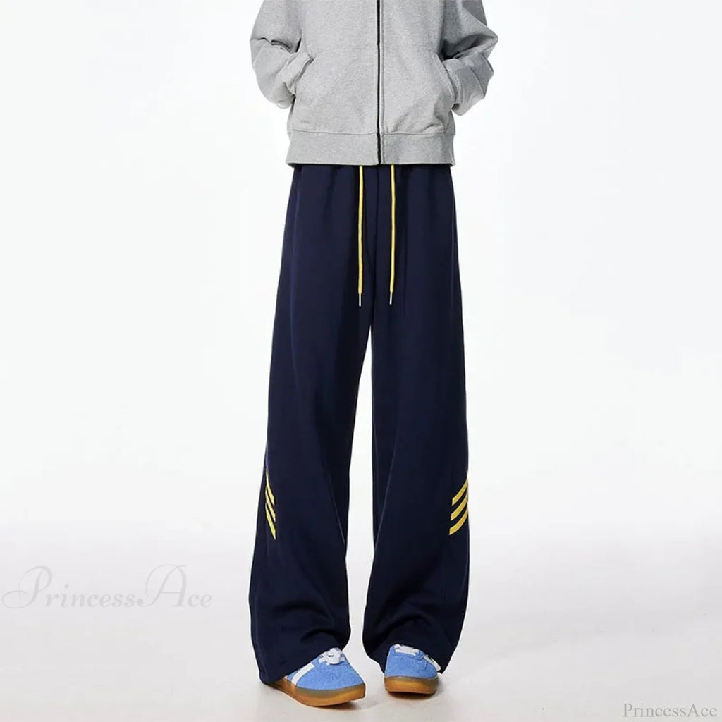 Striped Fleece Motion Loose Pants image 3