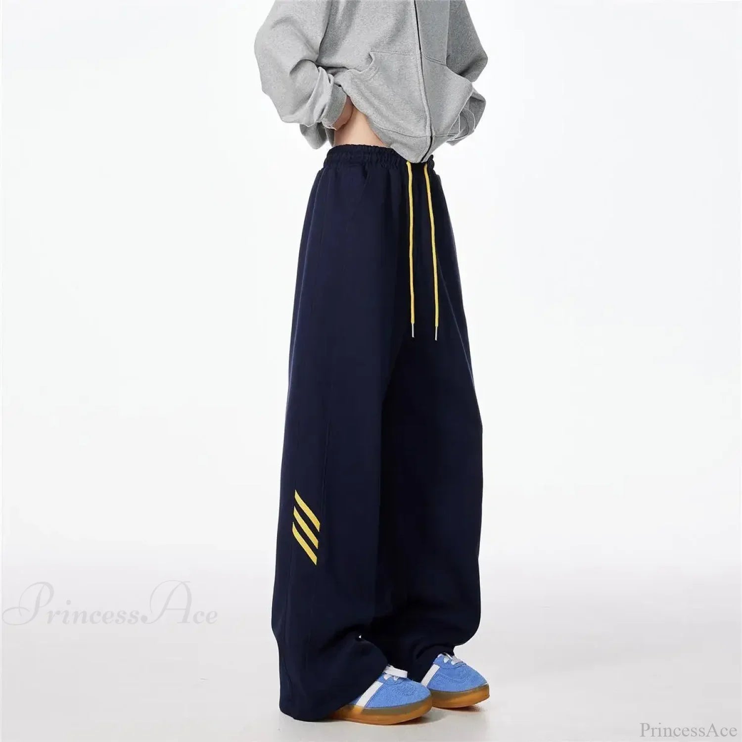 Striped Fleece Motion Loose Pants image 2
