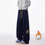 Striped Fleece Motion Loose Pants image 7