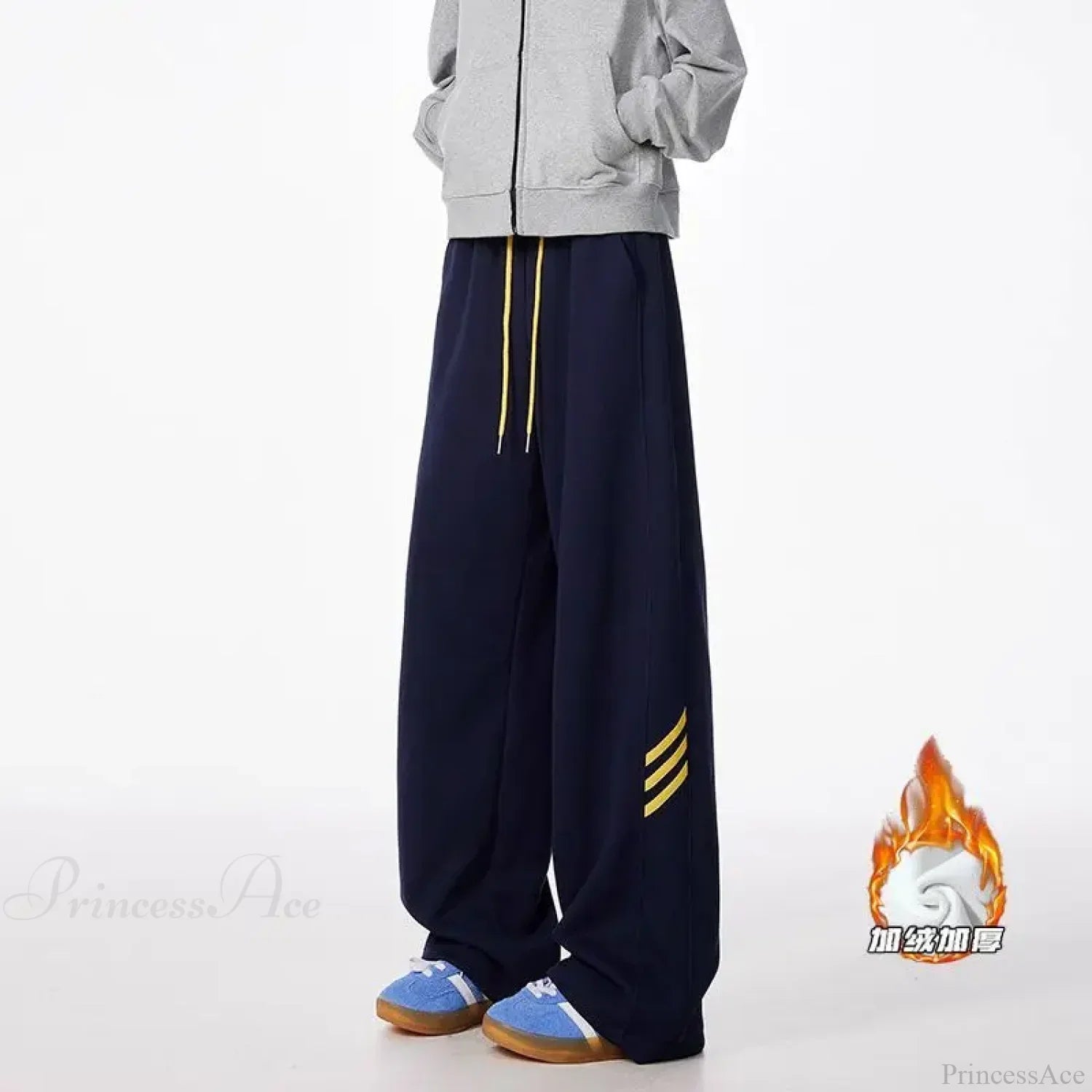 Striped Fleece Motion Loose Pants image 7