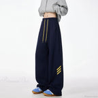 Striped Fleece Motion Loose Pants image 1