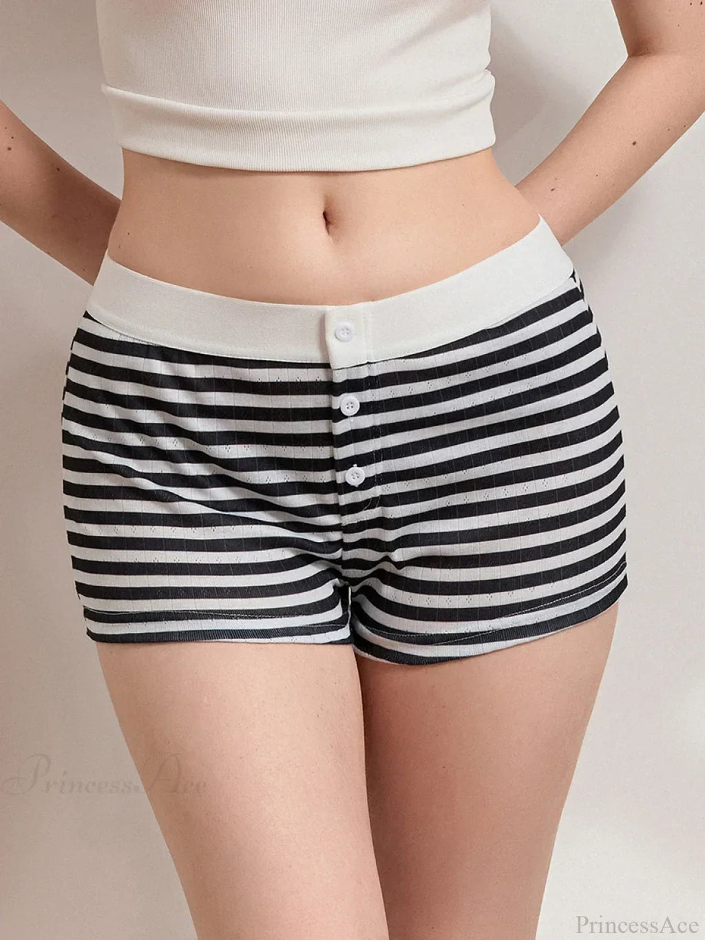 Striped Low Rise Pajama Short image 1