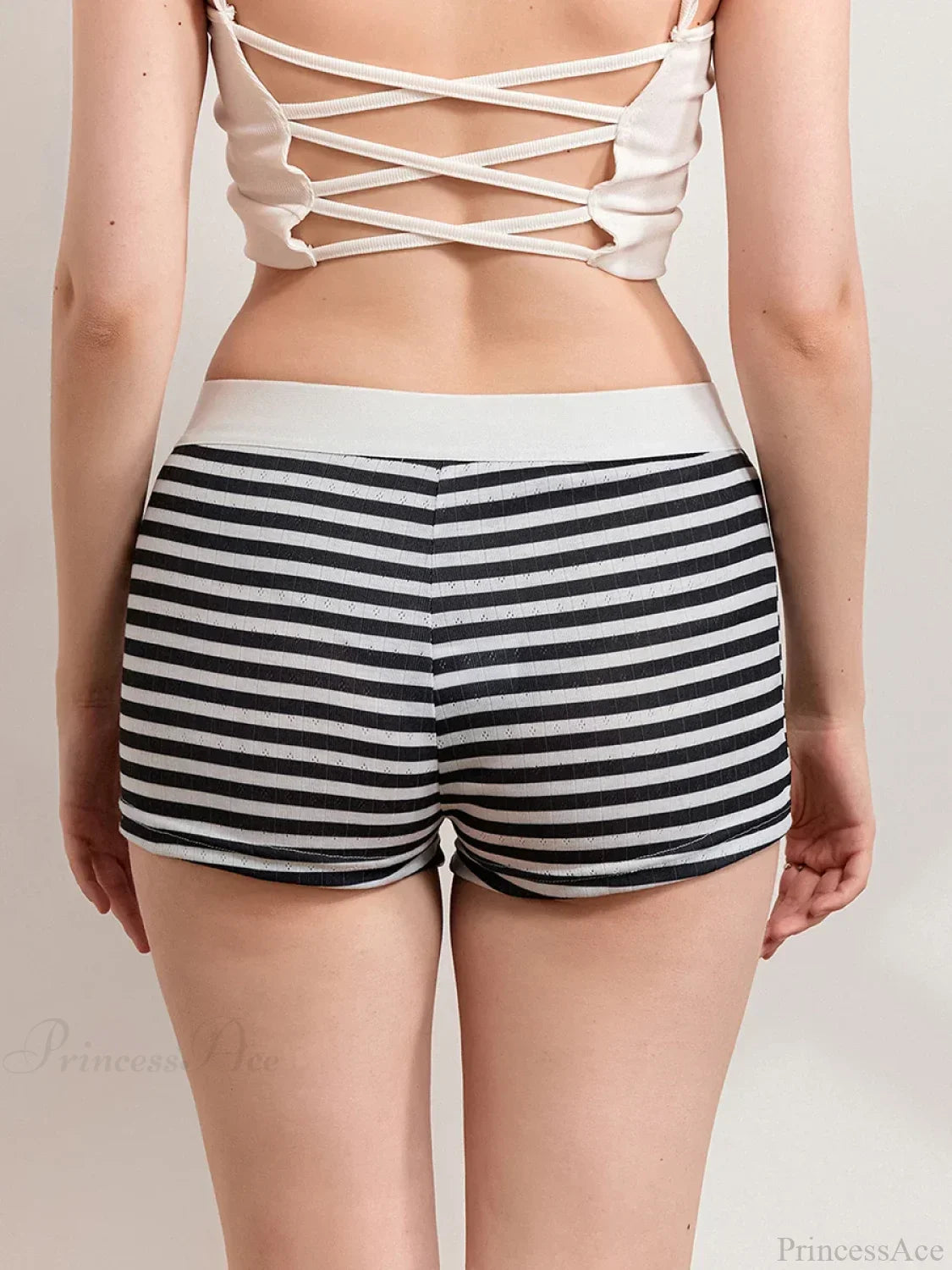 Striped Low Rise Pajama Short image 4