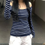 Striped O-neck Knit Top image 4