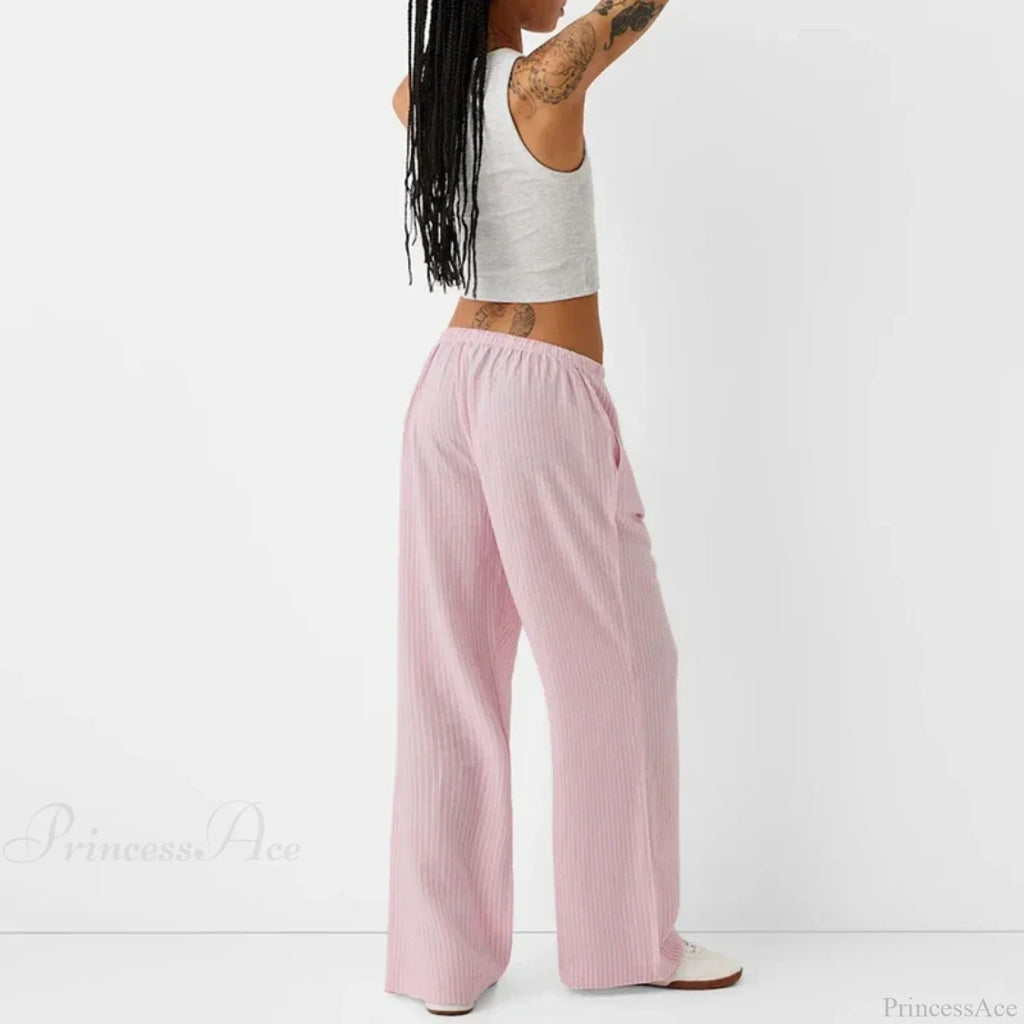 Striped Pajama Casual Elastic Waist Pant image 3