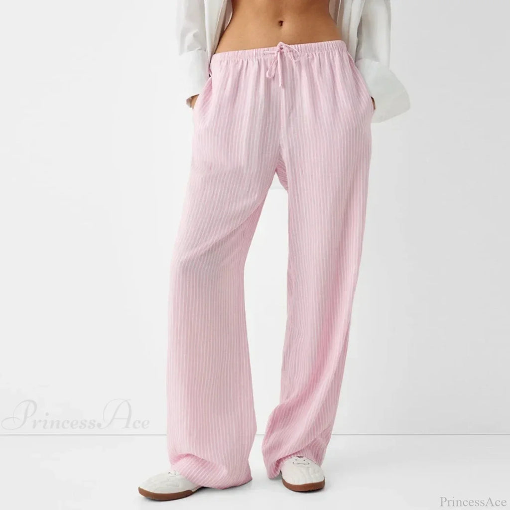 Striped Pajama Casual Elastic Waist Pant image 2