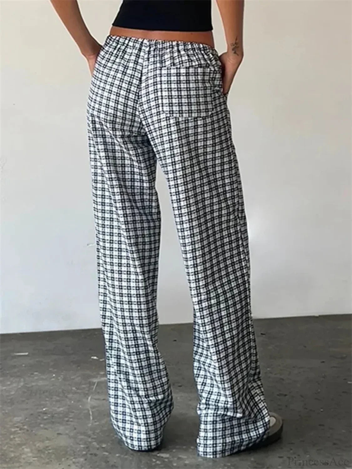 Striped Patchwork Drawstring Elastic Waist Pant image 4