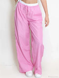 Striped Patchwork Drawstring High Waist Pant image 2