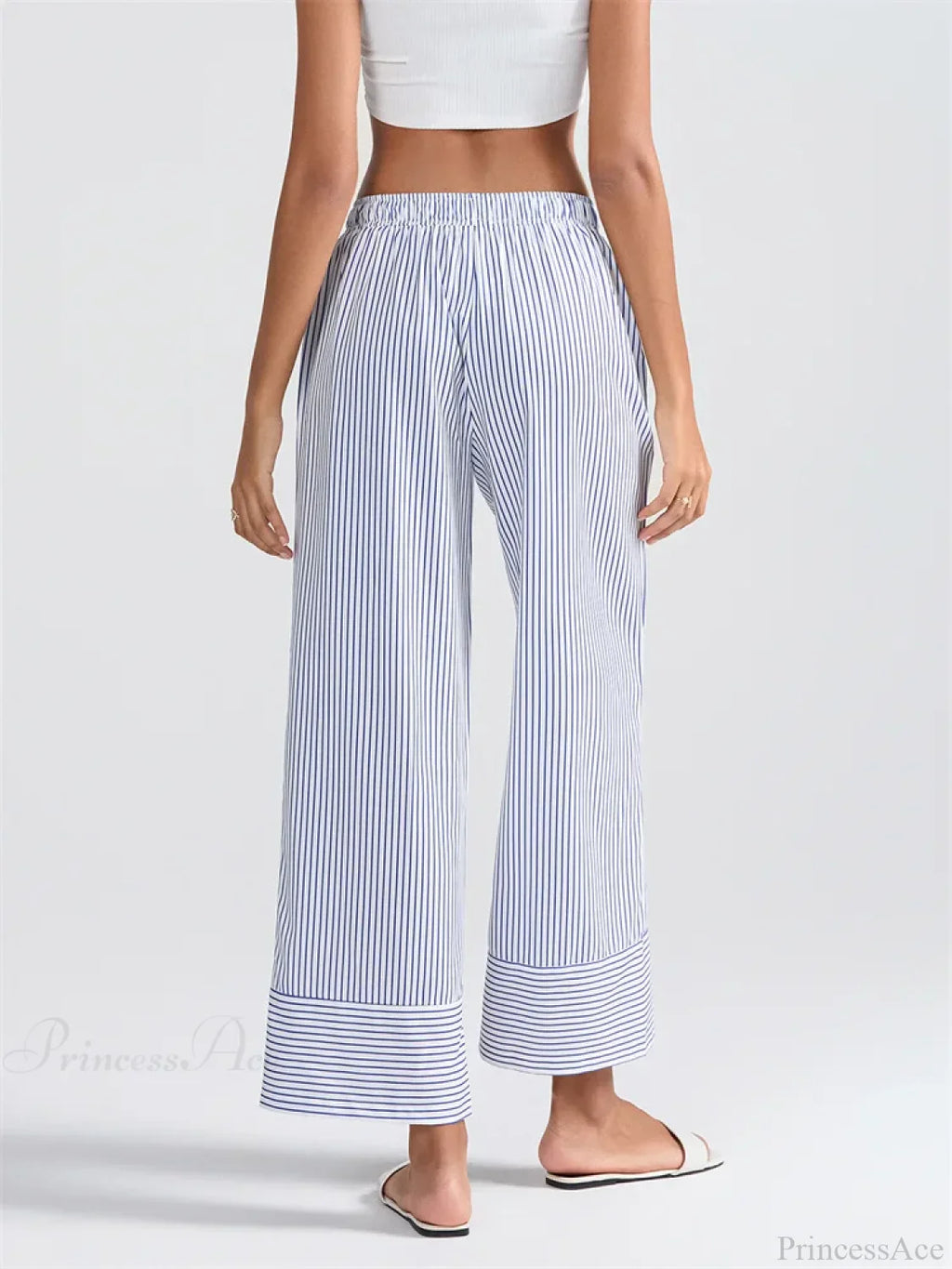 Striped Print High Waist Wide Leg Pocket Pant image 4