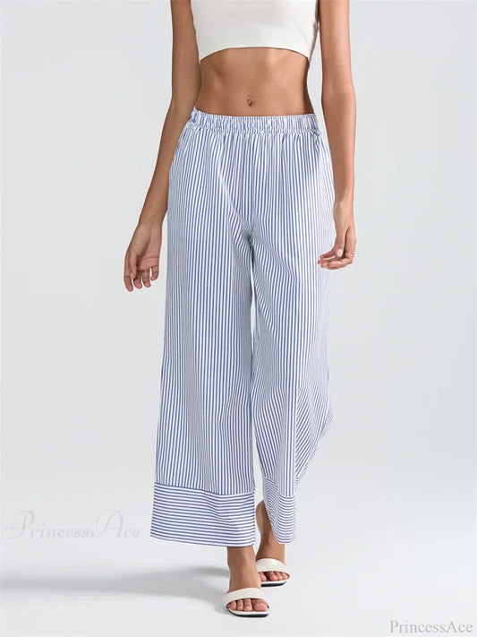 Striped Print High Waist Wide Leg Pocket Pant image 1