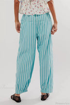 Striped Print Loose Casual Elastic Waist Pant image 5