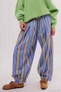 Striped Print Loose Casual Elastic Waist Pant image 1