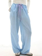 Striped Ruffles Drawstring Elastic Waist Casual Pant image 1