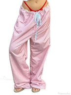 Striped Ruffles Drawstring Elastic Waist Casual Pant image 4