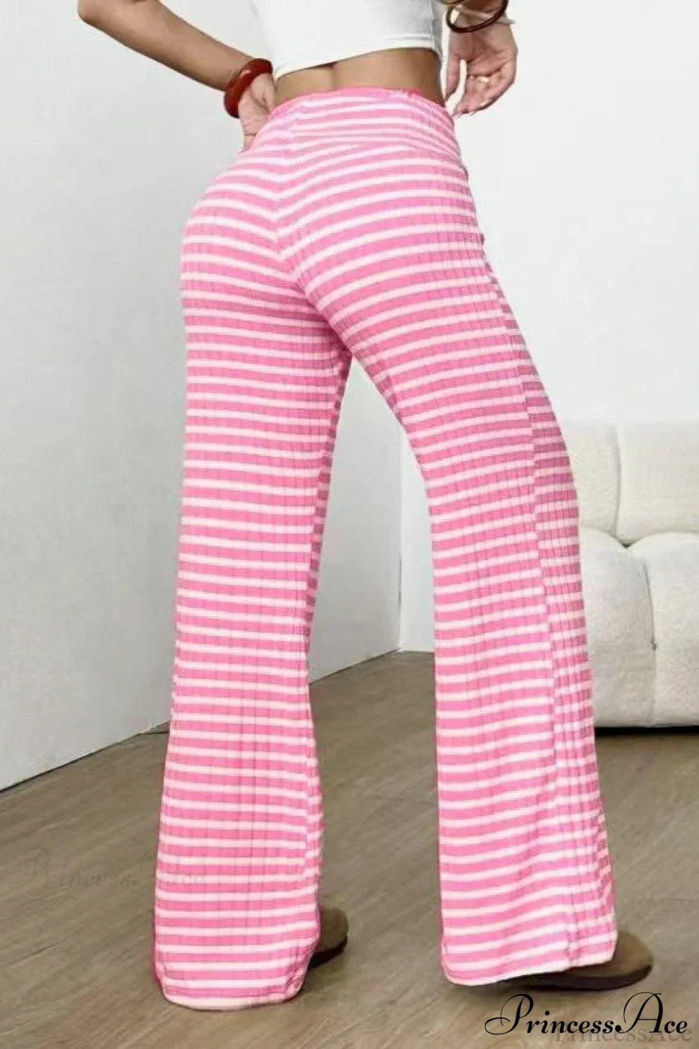 Striped Solid Knit Straight Leg Pants image 12