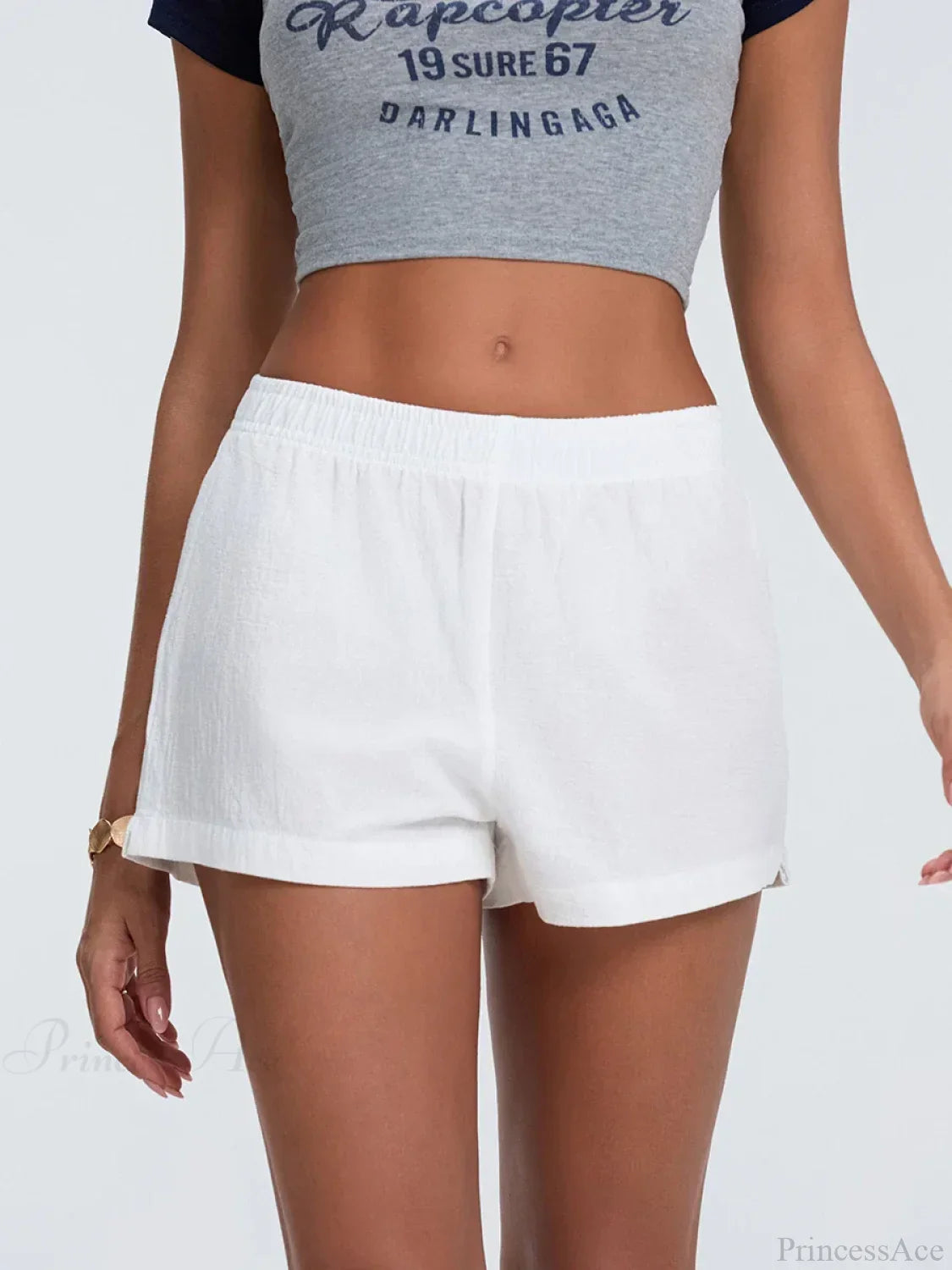 Striped Solid Mid Waist Short image 9