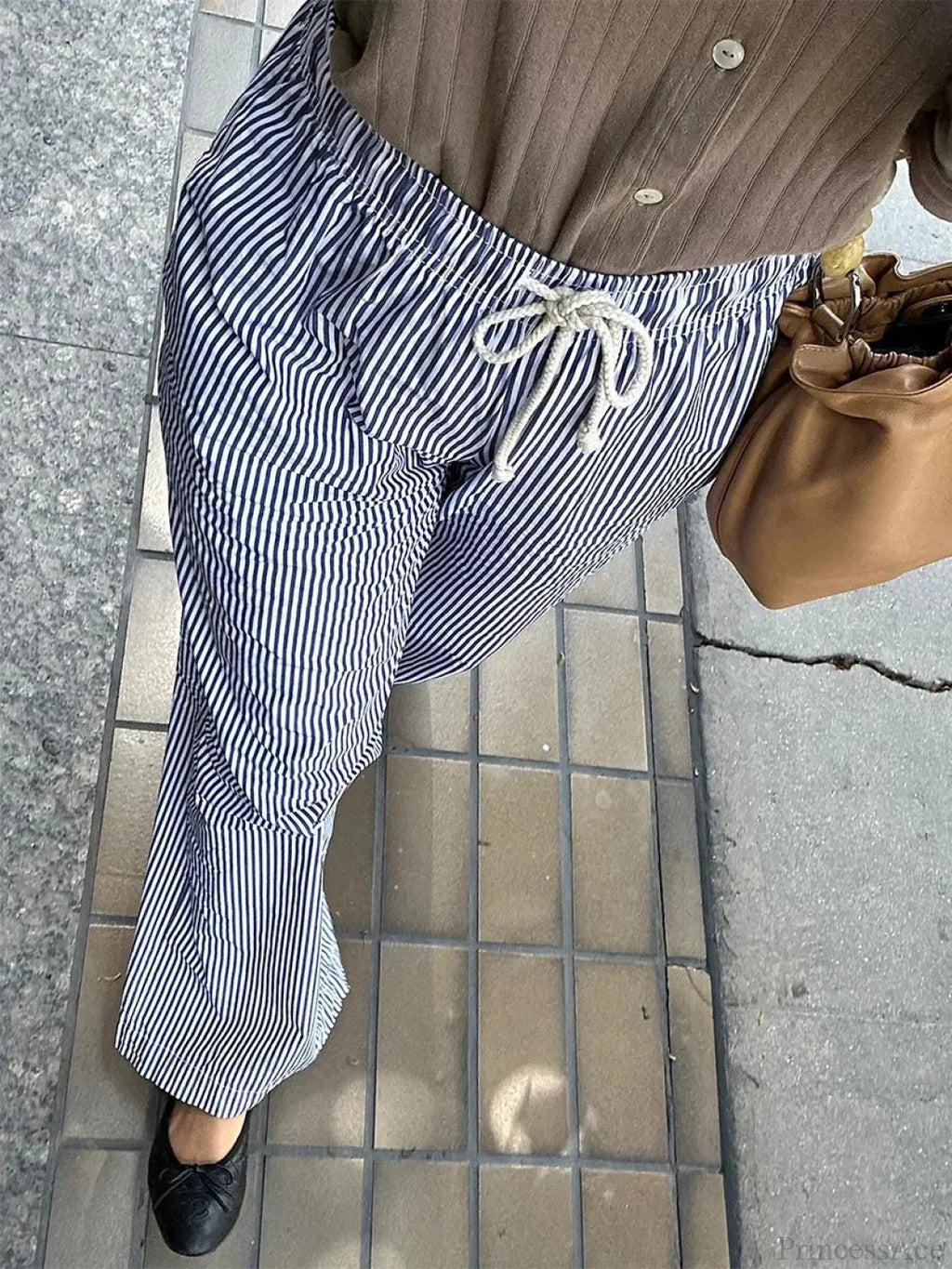 Striped Summer Loose Long Drawstring Pant image 3
