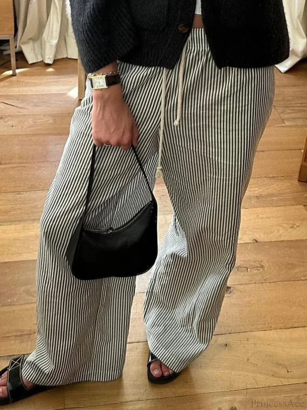 Striped Summer Loose Long Drawstring Pant image 6