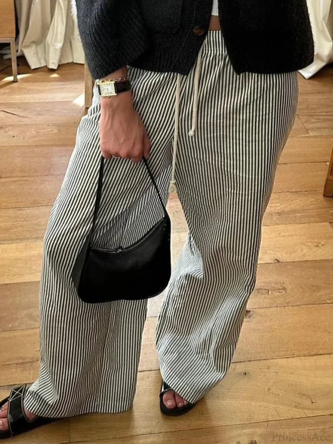 Striped Summer Loose Long Drawstring Pant image 6
