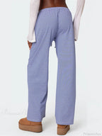 Striped Tie-Up Elastic Waist Loose Casual Pant image 3