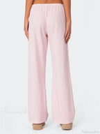 Striped Tie-Up Elastic Waist Loose Casual Pant image 6