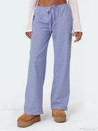 Striped Tie-Up Elastic Waist Loose Casual Pant image 1