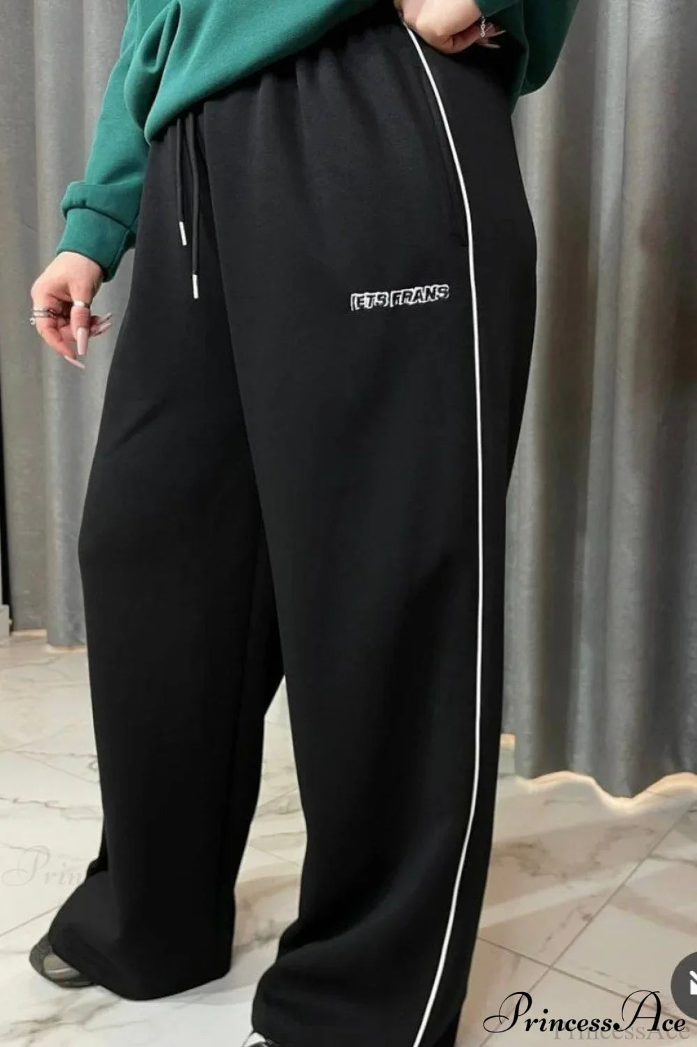 Striped Wide Leg Drapey Convertible Cuffed Pants image 7