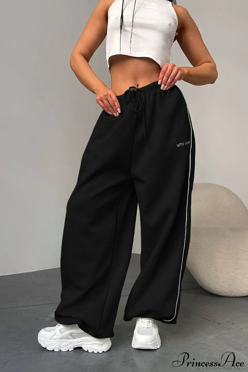 Striped Wide Leg Drapey Convertible Cuffed Pants image 6