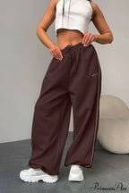 Striped Wide Leg Drapey Convertible Cuffed Pants image 12