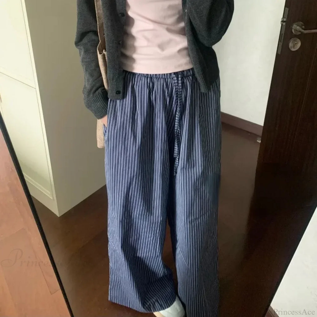 Striped Y2K Women Casual Elastic Pants image 3