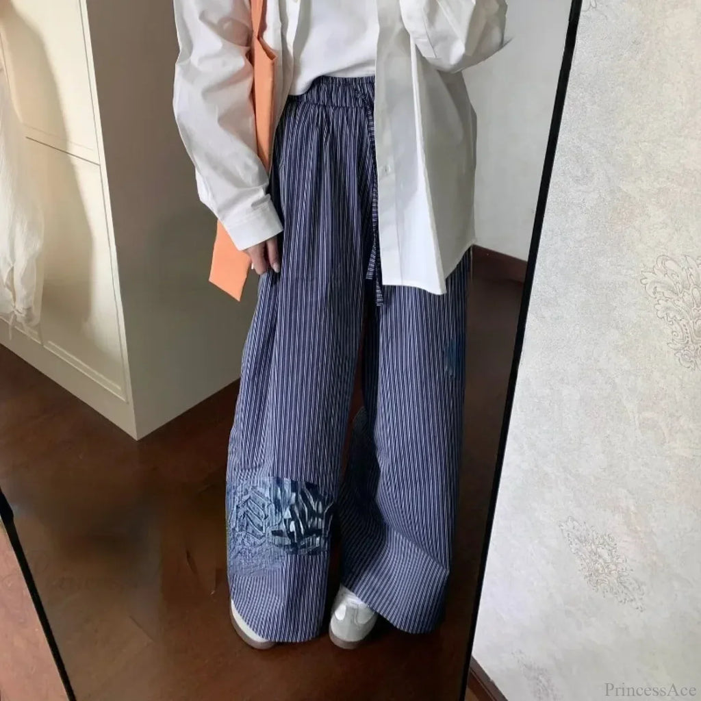 Striped Y2K Women Casual Elastic Pants image 5