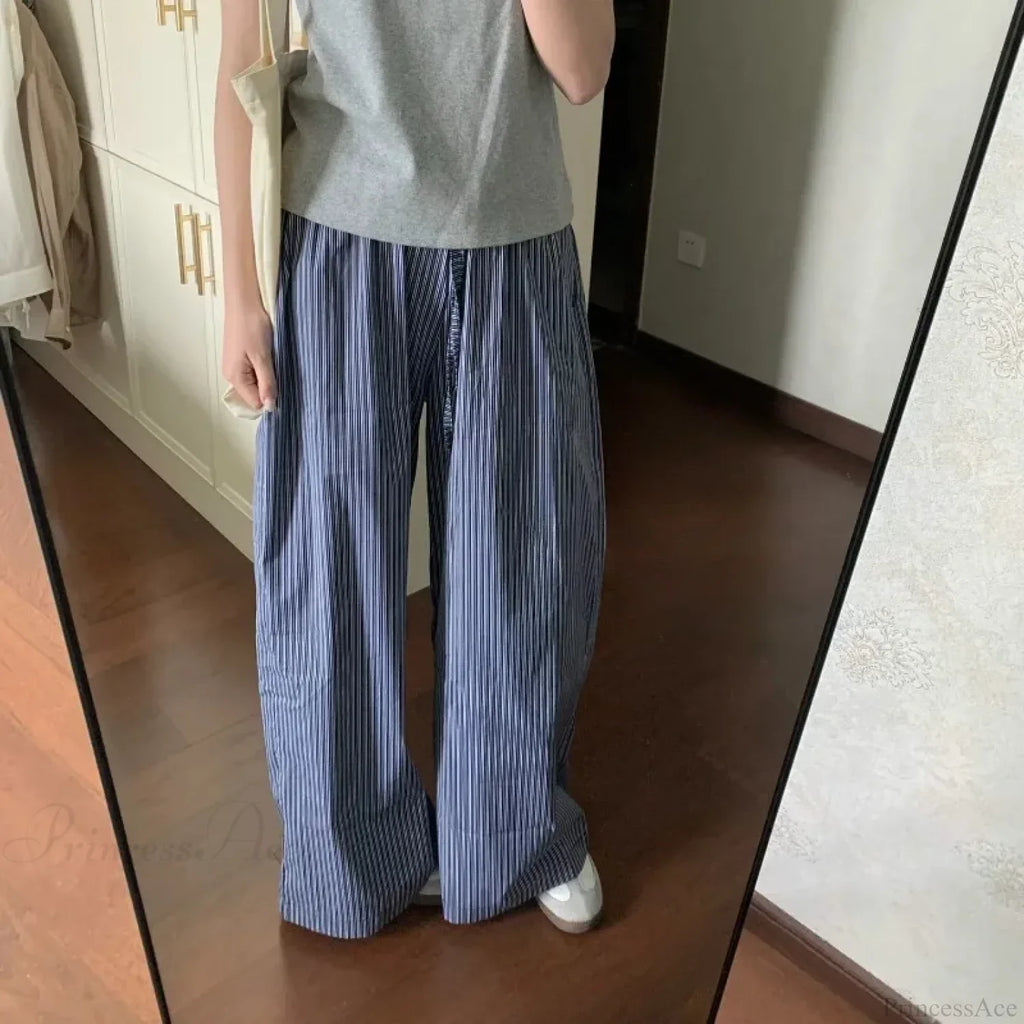 Striped Y2K Women Casual Elastic Pants image 2