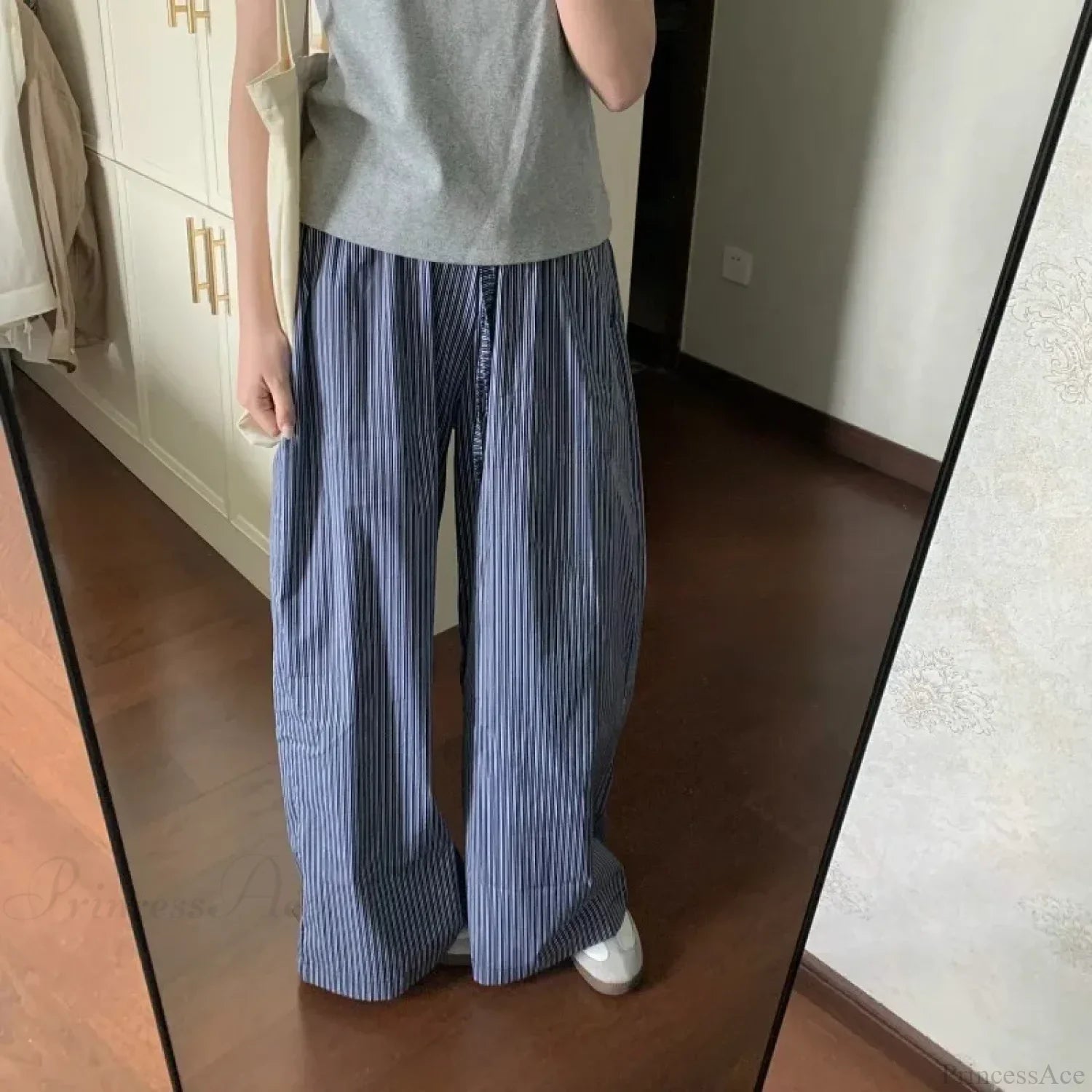 Striped Y2K Women Casual Elastic Pants image 2