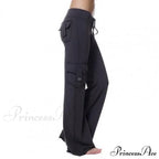 Strong Elastic Wide Leg Soft Sports Drawstring Straight Cargo Pants image 1