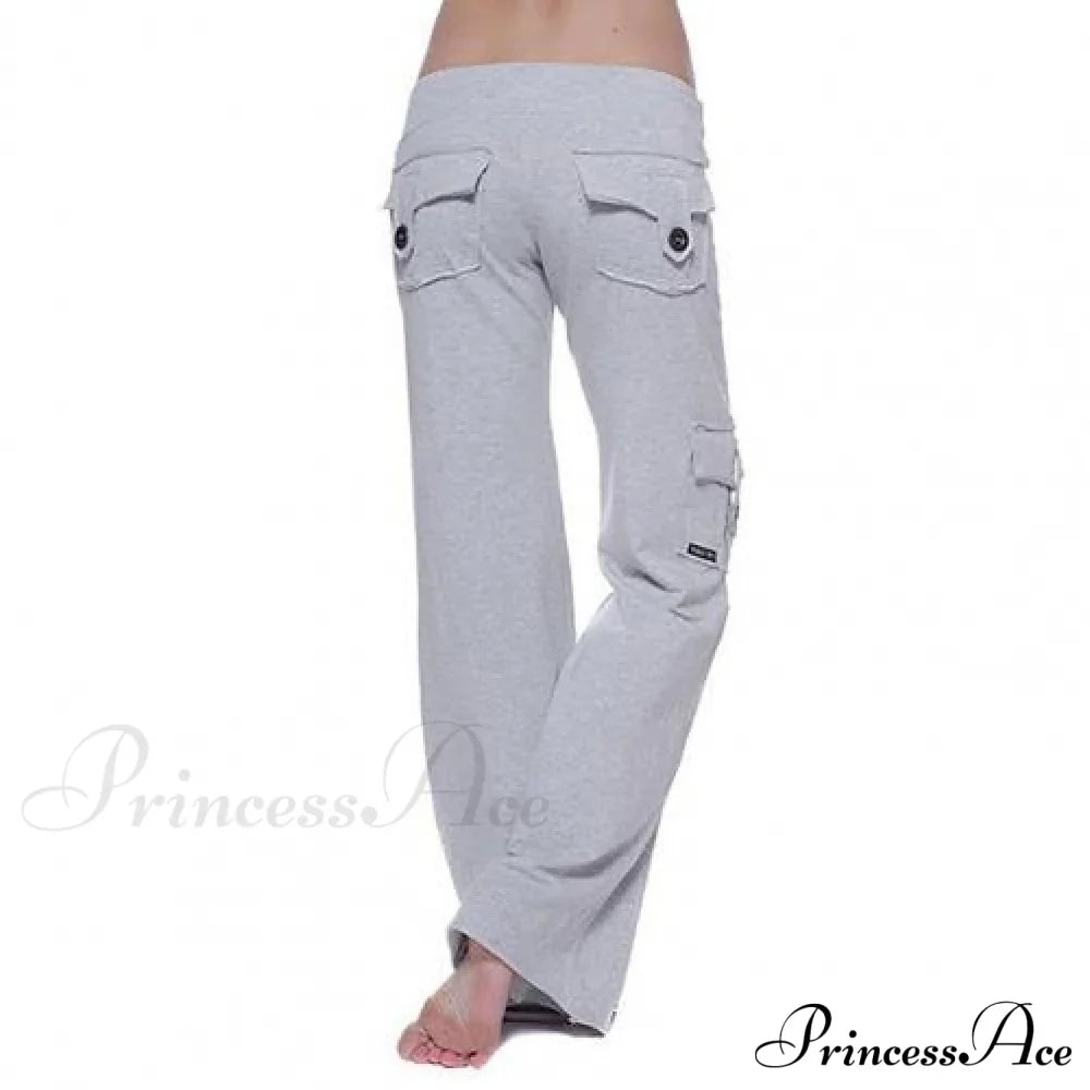 Strong Elastic Wide Leg Soft Sports Drawstring Straight Cargo Pants image 7
