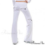 Strong Elastic Wide Leg Soft Sports Drawstring Straight Cargo Pants image 8