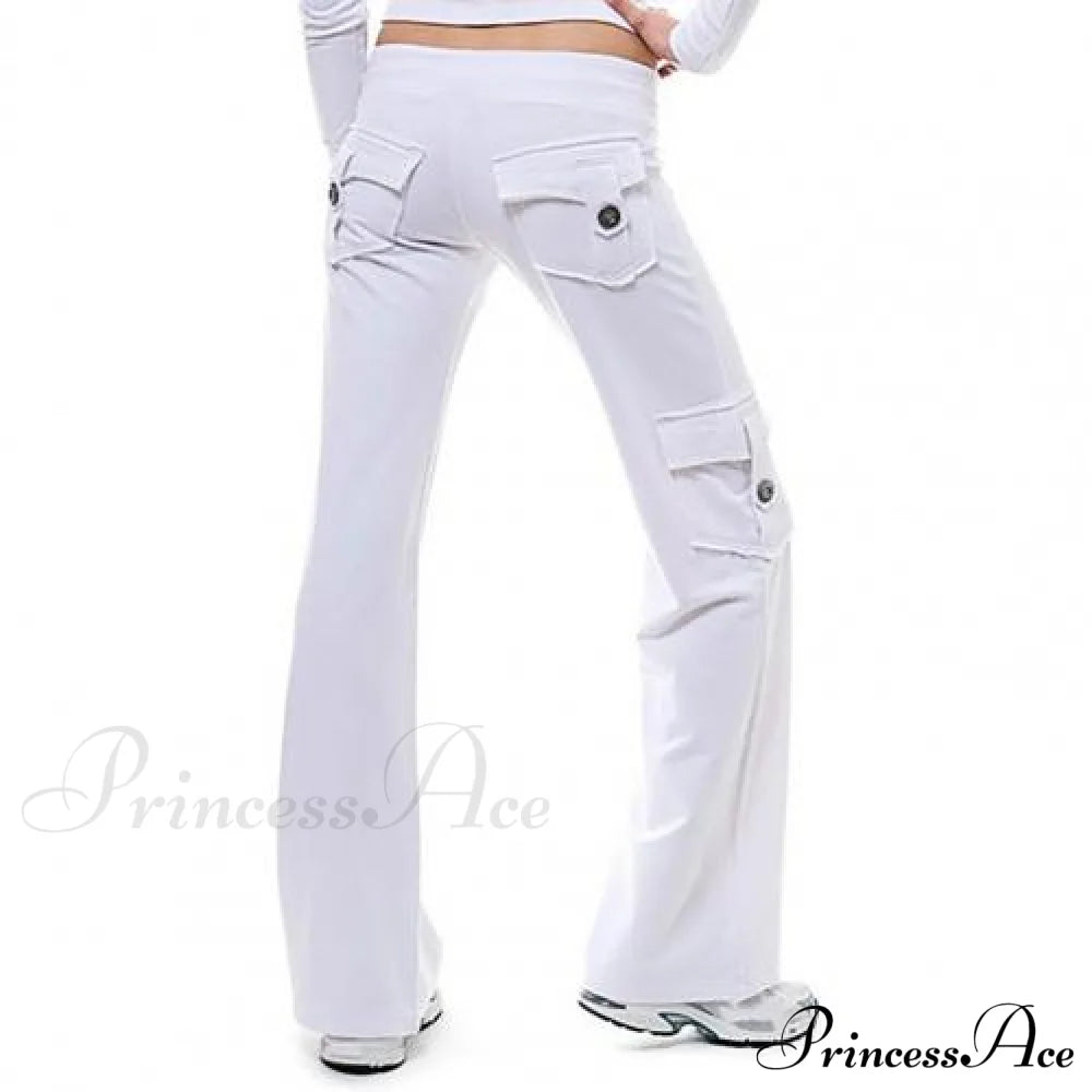 Strong Elastic Wide Leg Soft Sports Drawstring Straight Cargo Pants image 8