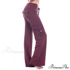 Strong Elastic Wide Leg Soft Sports Drawstring Straight Cargo Pants image 6