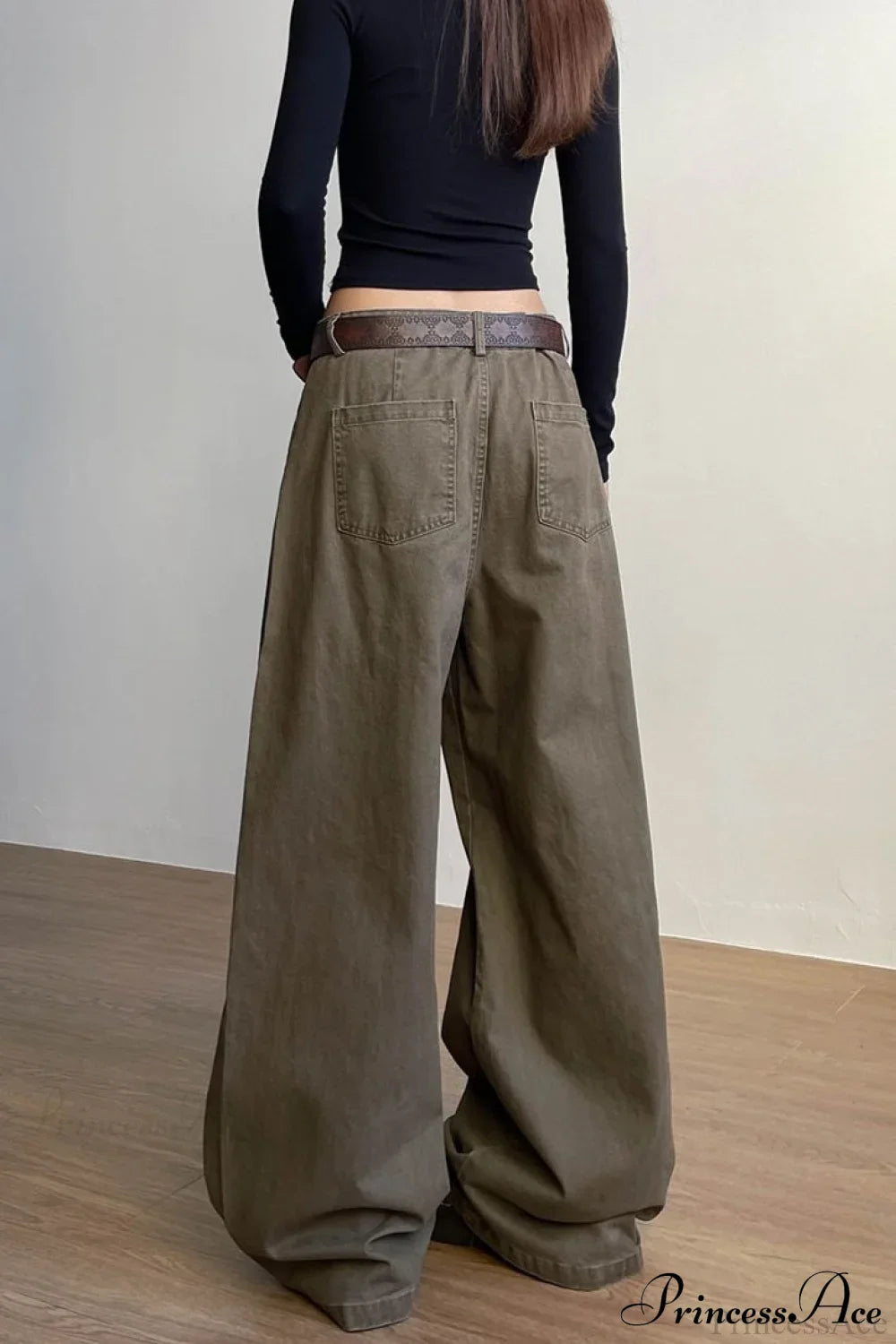 Structured Tailored Wide-Leg Cargo Pants image 2