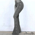 Stylish Flare Control Tummy Skin-Touch Skinny Women Wide Leg Flare Denim Trousers Jeans image 6