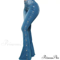 Stylish Flare Control Tummy Skin-Touch Skinny Women Wide Leg Flare Denim Trousers Jeans image 7