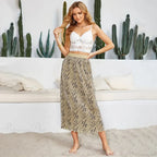 Stylish Floral Printed Tulle High Waist Loose Umbrella Skirt image 4