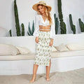 Stylish Floral Printed Tulle High Waist Loose Umbrella Skirt image 1