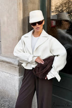 Stylish Notch-Lapel Loose Wool Short Coat image 4