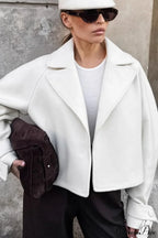 Stylish Notch-Lapel Loose Wool Short Coat image 2
