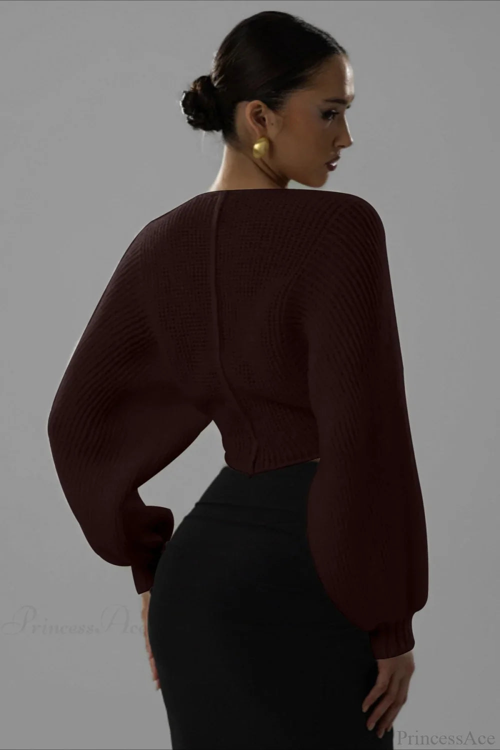 Stylish Sexy V-neck Cropped Sweater image 8