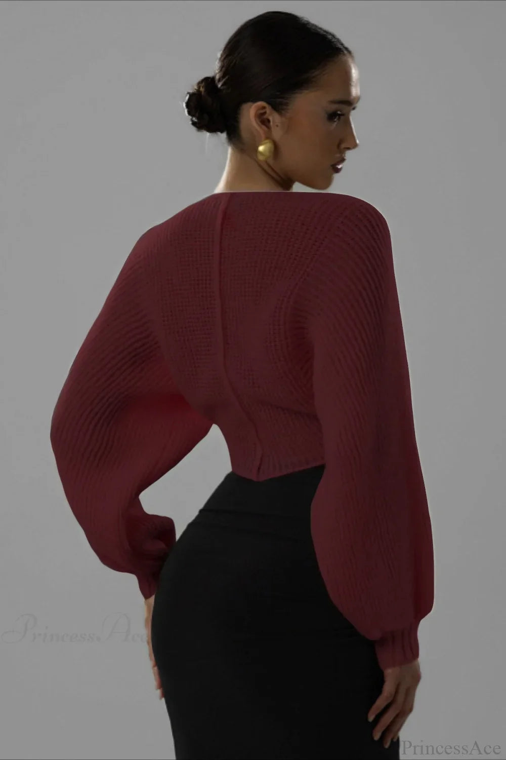 Stylish Sexy V-neck Cropped Sweater image 6