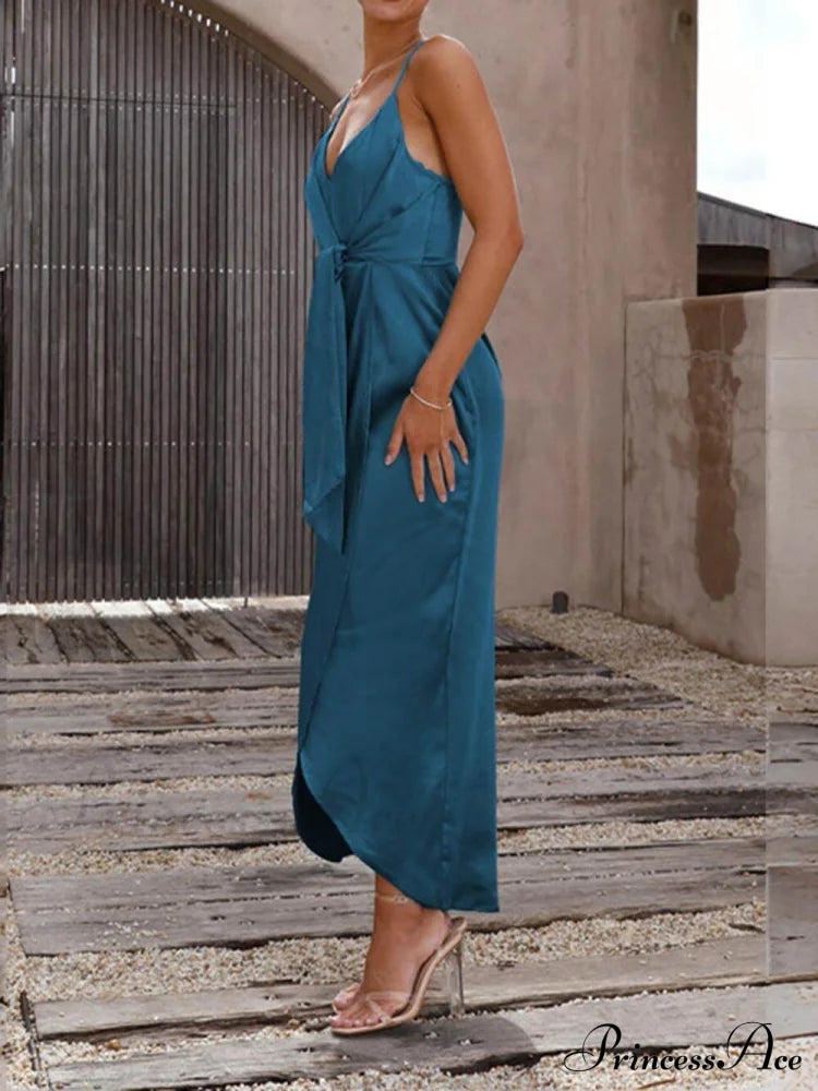 Stylish Unique Strappy Charming French Halter Midi Dresses image 2