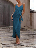 Stylish Unique Strappy Charming French Halter Midi Dresses image 1